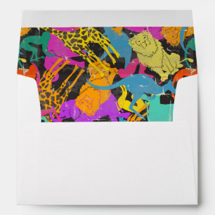 Retro Animal Silhouettes Pattern Envelopes