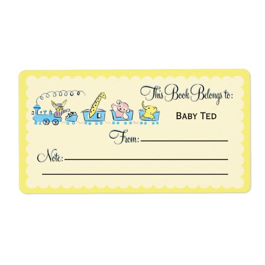 Retro Animal Train Bookplate Shipping Label