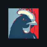 Retro Animal Wall Pop Art Chicken Portrait Canvas Print<br><div class="desc">This poppy retro pop-art inspired art piece has our classic chicken headshot (henshot) in red white and blue. It's vegan to the core and a shout out to our bird buddies. This hand drawn design by Armagarden uses modern colours to pop off any colour clothing you throw it on! Visit...</div>