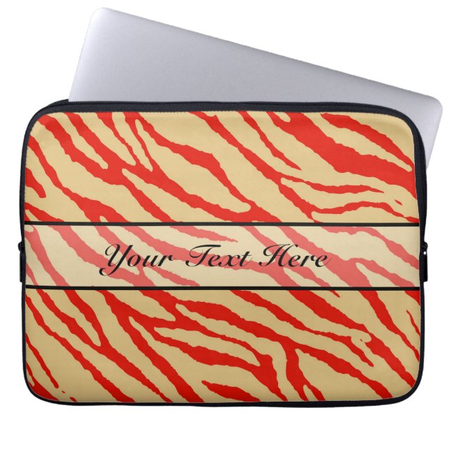 Retro animal zebra print 17 laptop sleeve (Front)