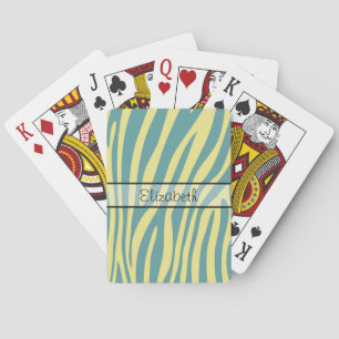 Retro animal zebra print 4 playing cards