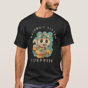 Retro Animals Vintage Cats Rainbow Kitten Surprise T-Shirt