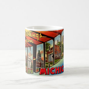 Retro Ann Arbor Michigan Greeting Coffee Mug