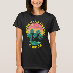 Retro Anna Maria Island Vacation Souvenir Palm Tre T-Shirt