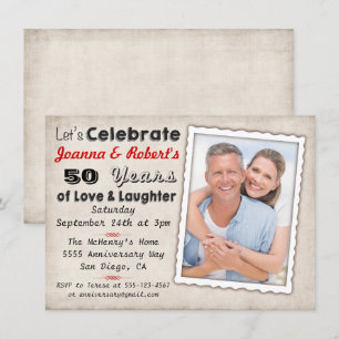 Retro Anniversary Party Invitation with photo