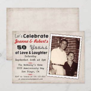 Retro Anniversary Party Invitation with photo