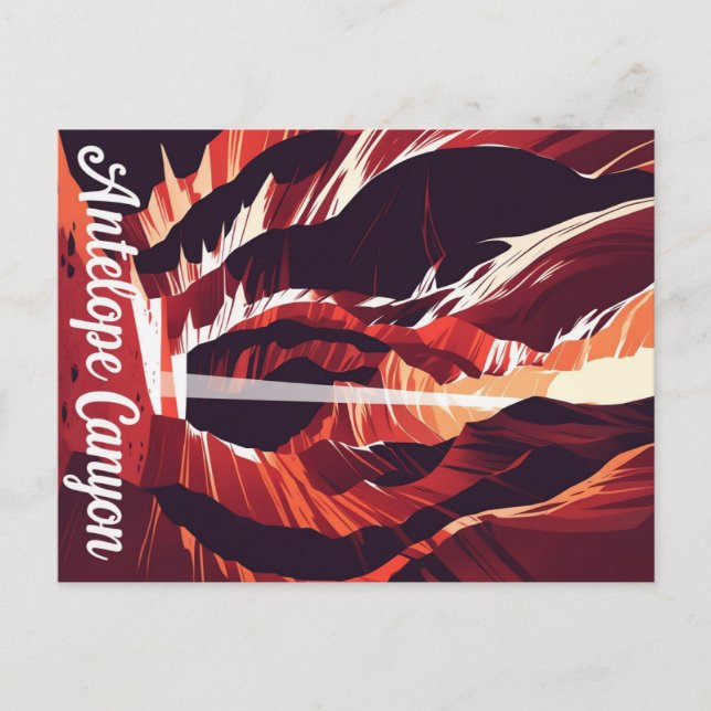 Retro Antelope Canyon Southwest Travel Postcard (Front)