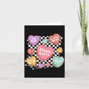 Retro Anti Valentines Funny Valentine Candy Heart Card