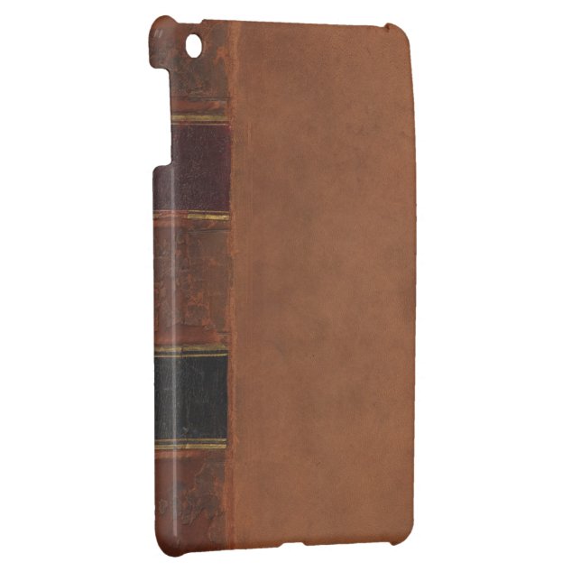 Retro Antique Book, faux leather bound brown iPad Mini Case (Back Right)
