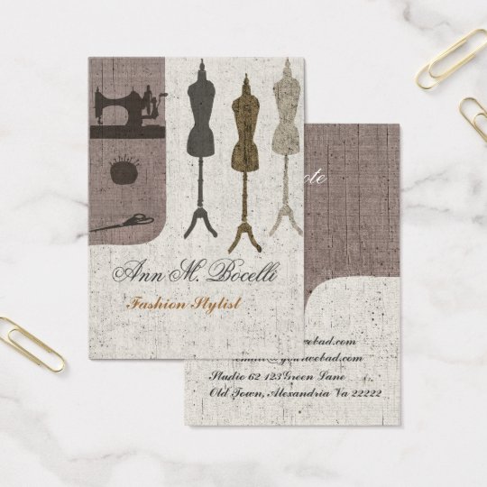 Retro Antique Vintage Fashion Mannequin Bust Business Card