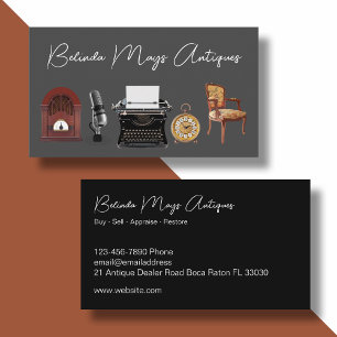 Retro Antiques Dealer Business Card