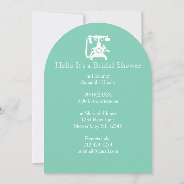 Retro  Any Color Telephone Pattern Invitation (Back)