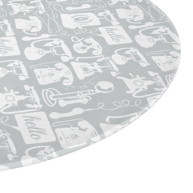 Retro  Any Colour Telephone Pattern Cutting Board (Corner)