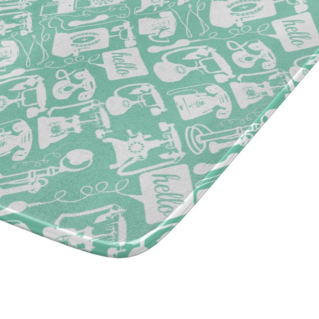 Retro  Any Colour Telephone Pattern Cutting Board (Corner)
