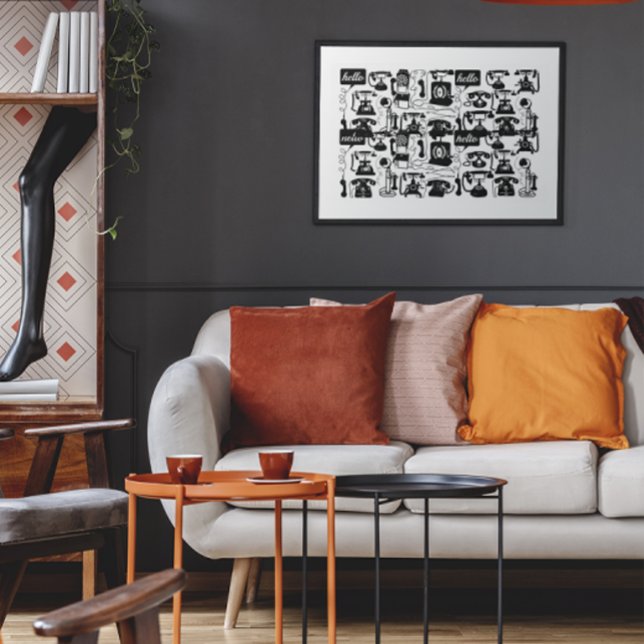 Retro  Any Colour Telephone Pattern Poster (Creator Uploaded)