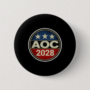 Retro Aoc 2028 Fight Oligarchy Protest Resist Bern 6 Cm Round Badge