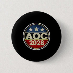 Retro Aoc 2028 Fight Oligarchy Protest Resist Bern 6 Cm Round Badge
