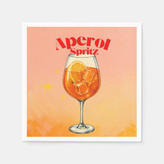 Retro Aperol Spritz Cocktail Party  Napkin