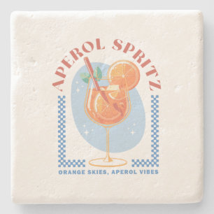 Retro Aperol Spritz Summer Cocktail Vibe Stone Coaster