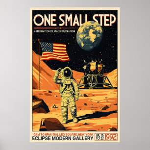 Retro Apollo 11 Moon Landing Poster Vintage Space