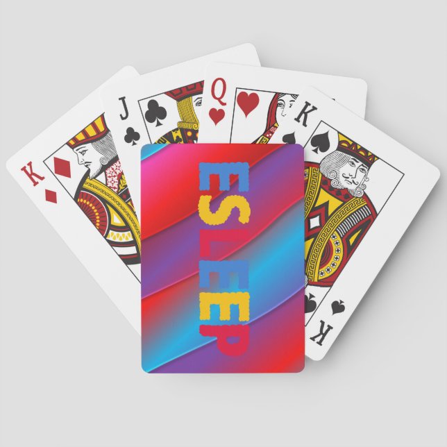 Retro Apparel Brand ESLEEP Playing Cards Deck (Back)