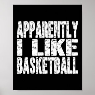 Retro Apparently I Like Sketll Funny Sports Lovers Poster