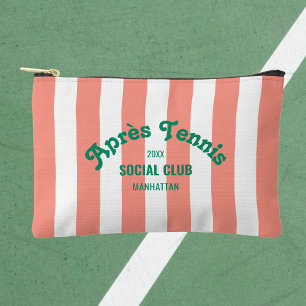 Retro Après Tennis Social Club Pink Stripe Accessory Pouch