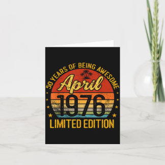Retro April 1976 Limited Edition 50-Year-Old 50th Card