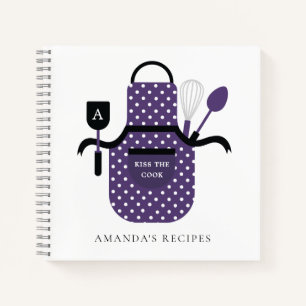 Retro Apron Personalised Family Recipe Notebook