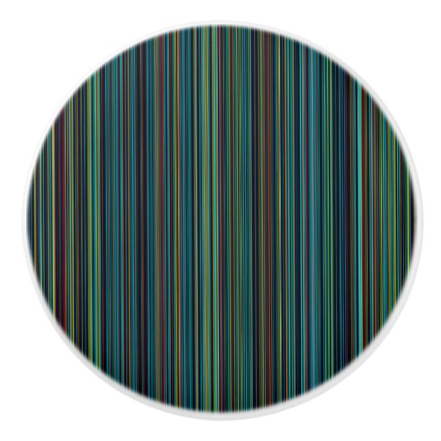 Retro aqua blue brown green stripe drawer pull (Front)