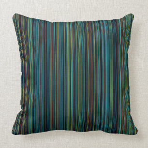 Retro aqua blue brown green stripe floor pillow