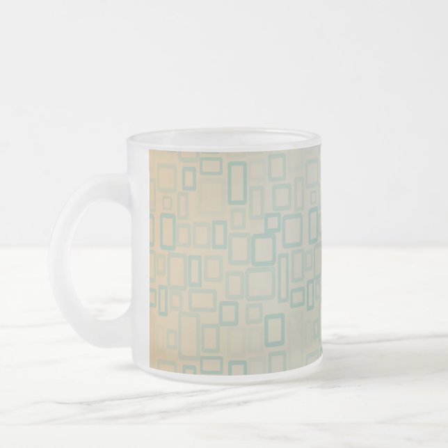 Retro Aqua Frosted Glass Coffee Mug (Left)
