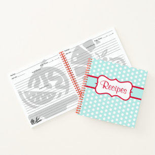 Retro Aqua Kitchen Recipe Notebook Gift