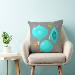 Retro Aqua Ornaments Cushion