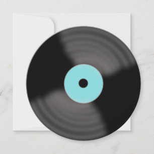 Retro Aqua Vinyl Record Party Invitations