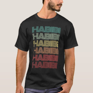 Retro Arabic Habibi Words Humor Groovy 80s T-Shirt