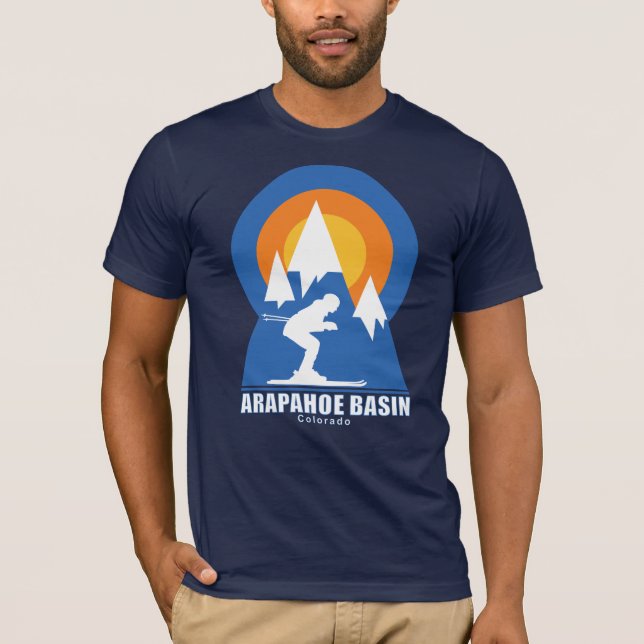 Retro Arapahoe Basin Ski Sunset T-Shirt (Front)