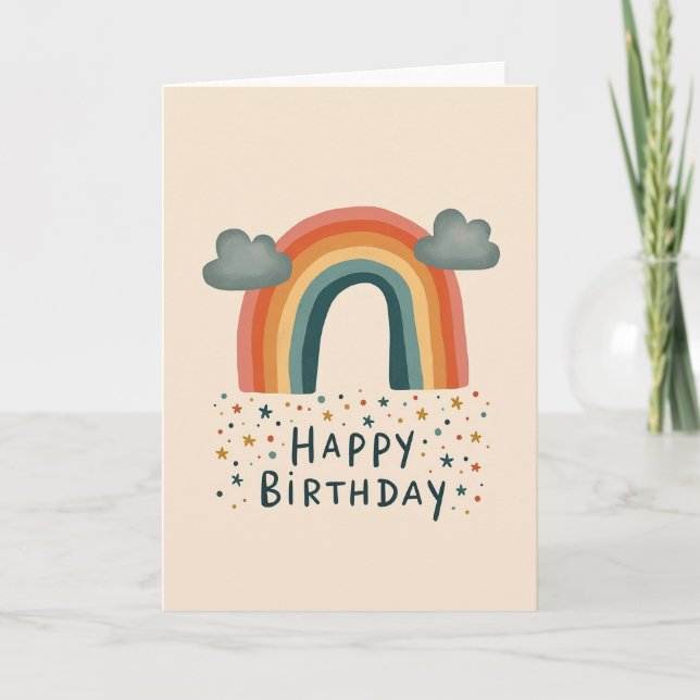 Retro Arc Birthday Card (Front)