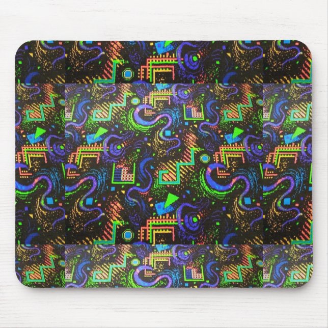 Retro Arcade Carpet Design Mousepad (Front)