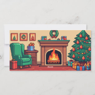 Retro Arcade Christmas Card with Photos