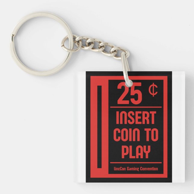 Retro Arcade Coin Slot Shirt Key Ring (Front)