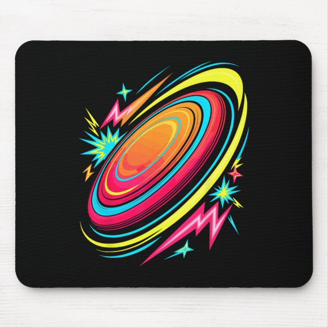 Retro Arcade Frisbee Disc Golf Flying Discs Golfin Mouse Mat (Front)