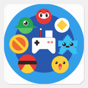 Retro Arcade Fun Square Sticker