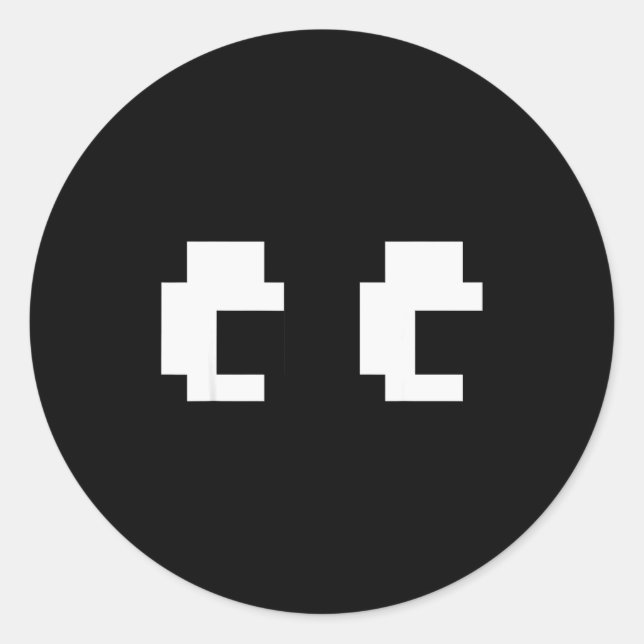 Retro Arcade Game Ghost Eyes Halloween Group Costu Classic Round Sticker (Front)