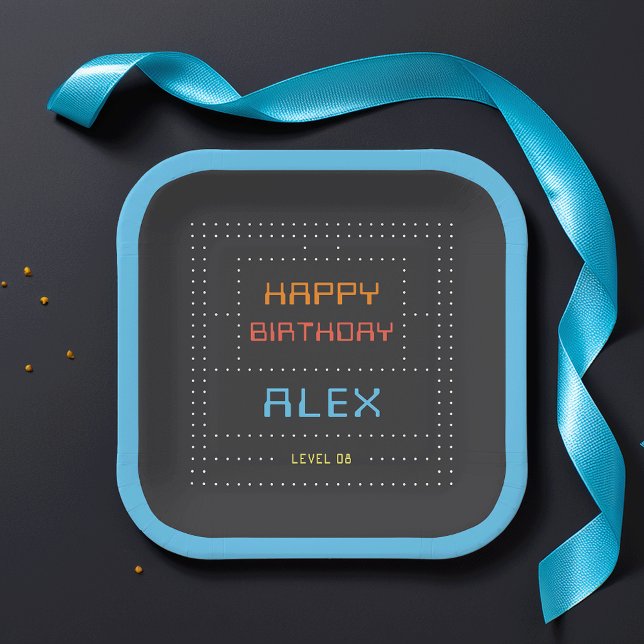 Retro Arcade Game Kids Birthday Party Paper Plate (Creator Uploaded)