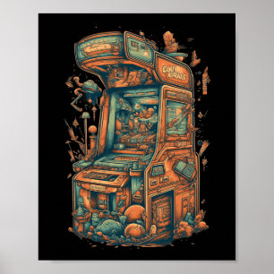 Retro Arcade Gamer Clic Gaming Arcade Machine  Poster
