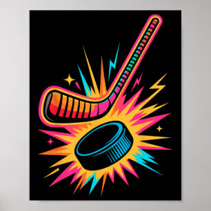 Retro Arcade Ice Hockey Poster