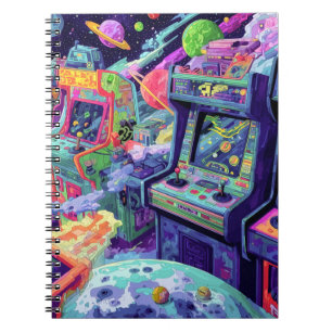 Retro Arcade Machines in Space Notebook