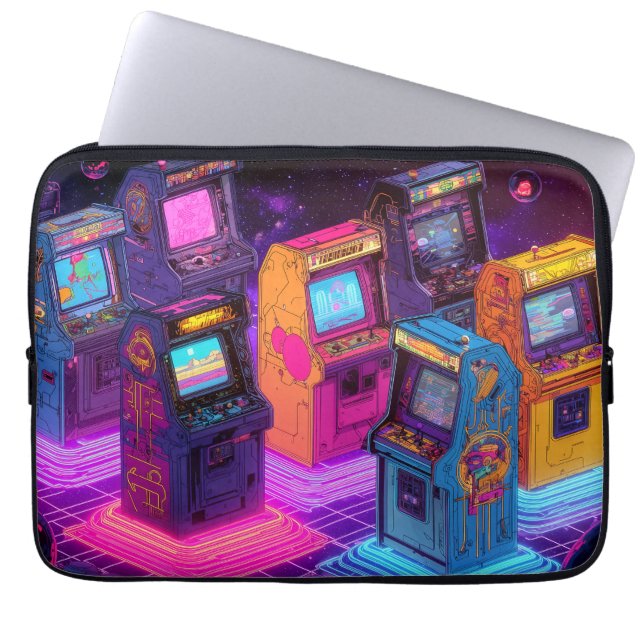 Retro Arcade Machines Laptop Sleeve (Front)
