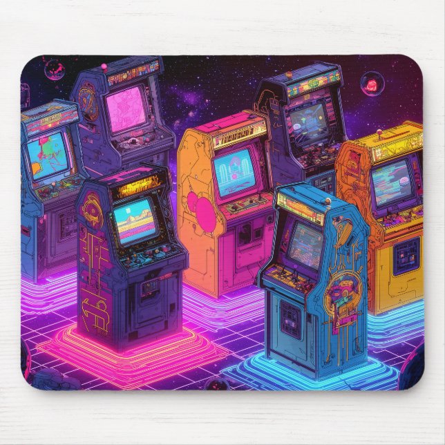Retro Arcade Machines Mouse Mat (Front)